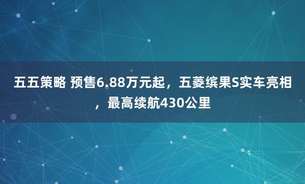 五五策略 预售6.88万元起，五菱缤果S实车亮相，最高续航430公里