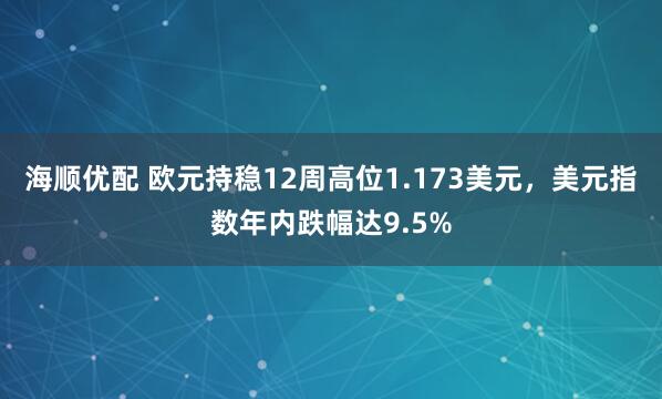 海顺优配 欧元持稳12周高位1.173美元，美元指数年内跌幅达9.5%